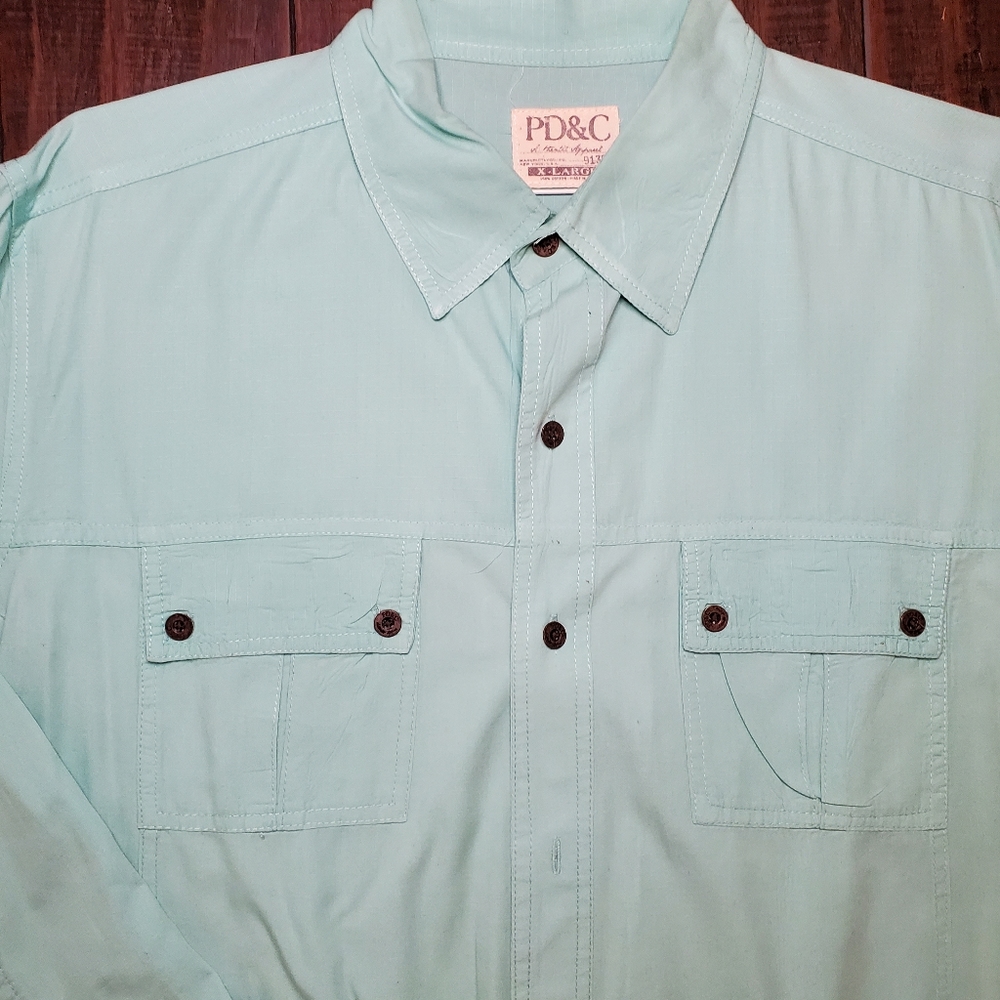 PD&C Long Sleeve Button Down Top sz XL - Picture 2 of 4